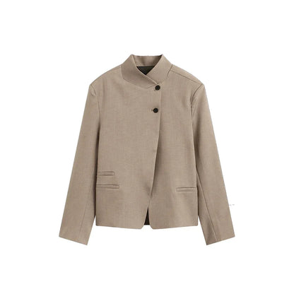 Chic Casual Fashion 2026 Office Lady Women Blazer Buttons Streetwear Jacket Long Sleeve Beige Female Elegant Outwear