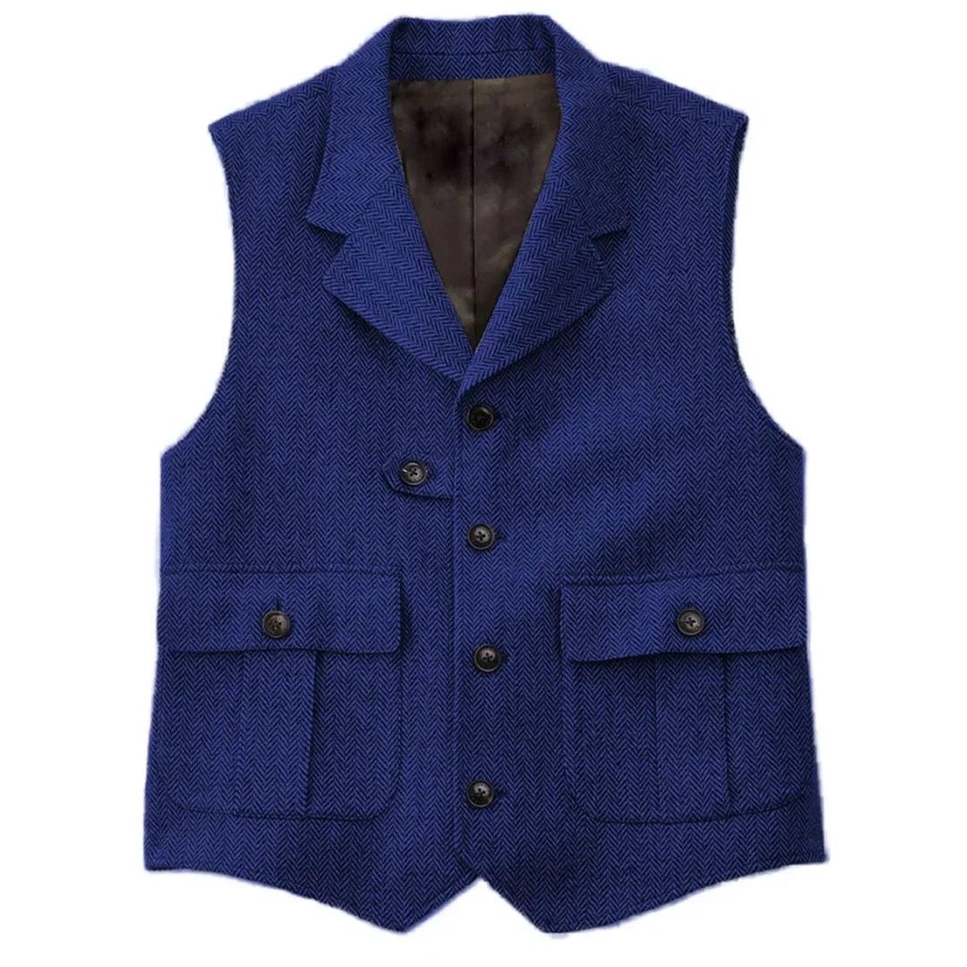 Men's Suit Vest Single Breasted Lapel Waistcoat for Wedding, Business & Smart Casual Wear