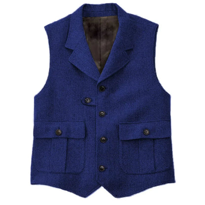 Men's Suit Vest Single Breasted Lapel Waistcoat for Wedding, Business & Smart Casual Wear