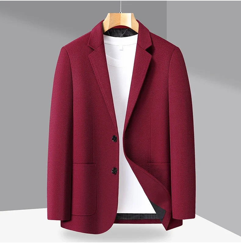 Spring/Summer new men's high-end wool suit jacket - stylish and form-fitting suit top, suitable for home and daily wear.