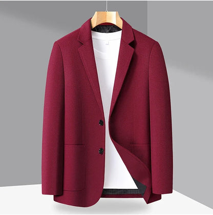 Spring/Summer new men's high-end wool suit jacket - stylish and form-fitting suit top, suitable for home and daily wear.