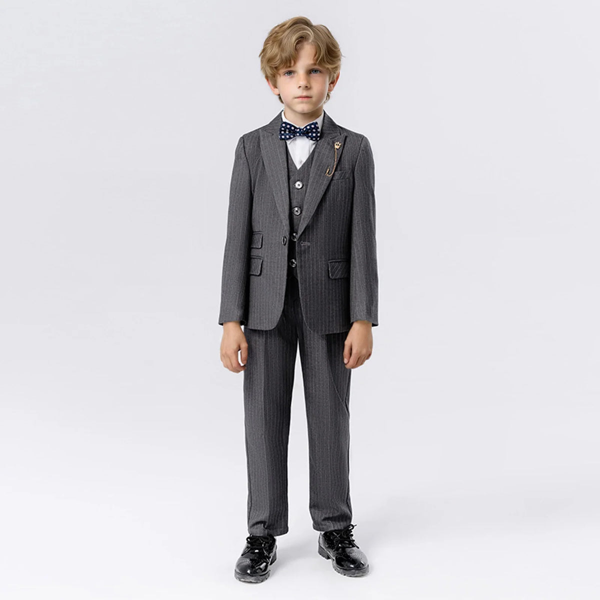1-14Years Boys 3Pieces Formal Suits Set Kids Suit Jacket Vest Trousers Children's Wedding Birthday Party Pageboy Outfit