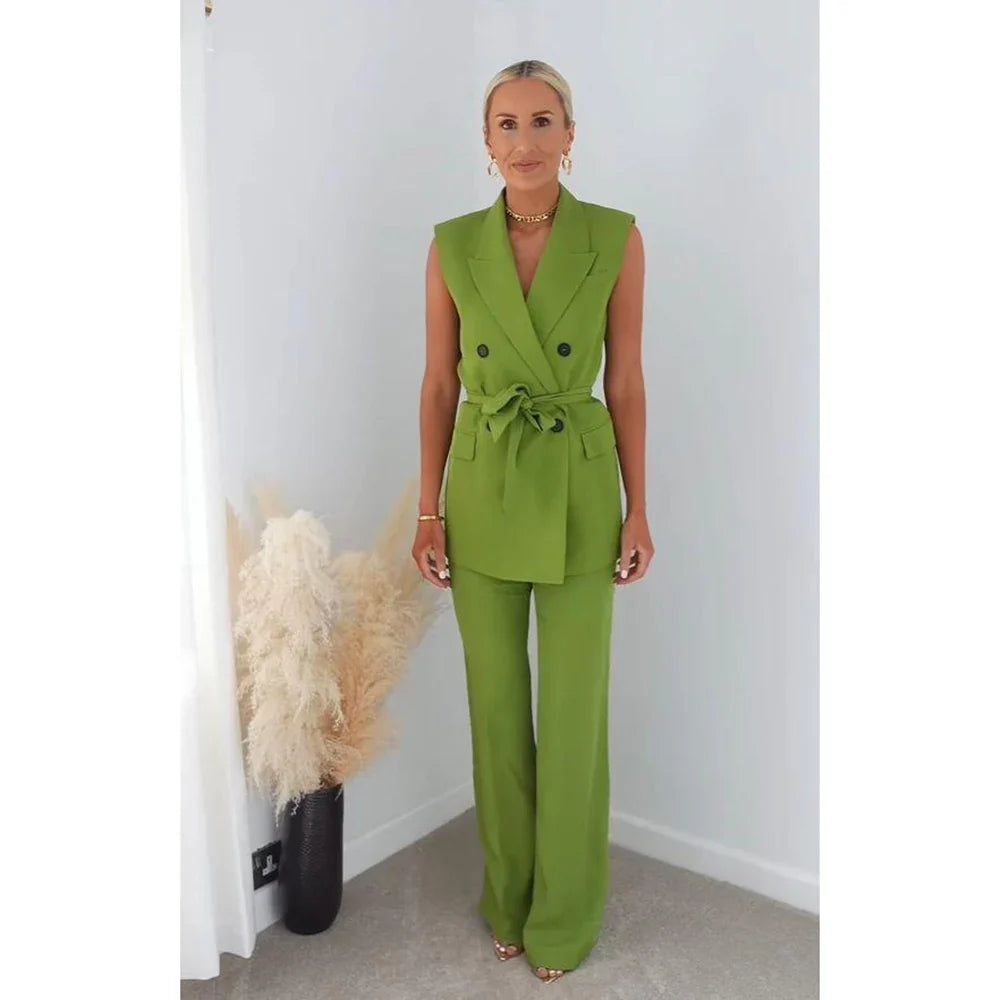 Multiple Styles to Choose From Women Pants Set High-end Female Two Pieces(Vest+Trousers)ropa de mujer ofertas