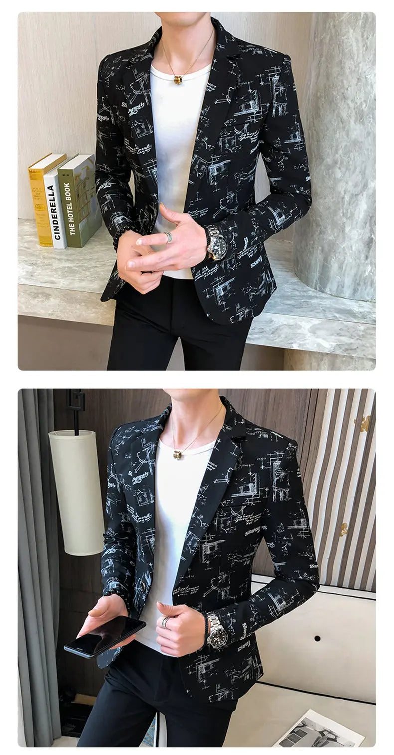Blazer Men's Fashion Outdoor Travel Gentleman Wedding Slimming Business Versatile Trendy Casual Korean-style Formal Wear Blazer