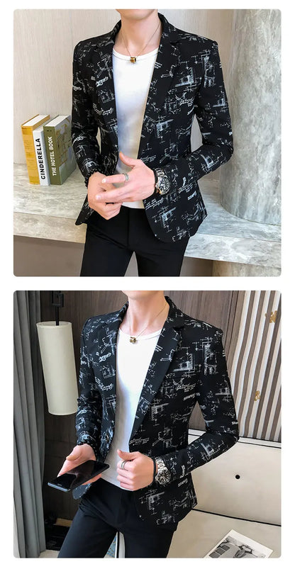 Blazer Men's Fashion Outdoor Travel Gentleman Wedding Slimming Business Versatile Trendy Casual Korean-style Formal Wear Blazer