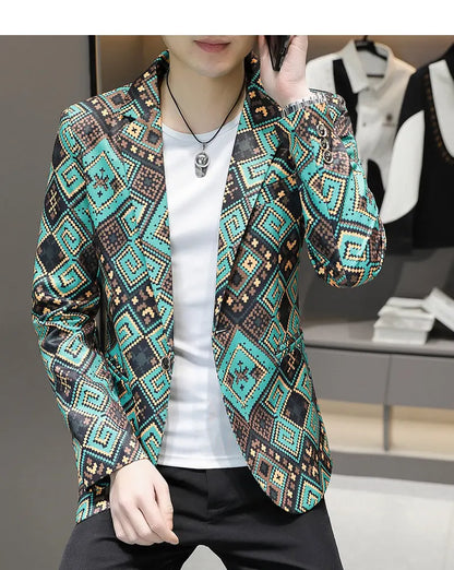 Blazer Men's fashion outdoor travel gentleman wedding Slimming Business versatile Trendy Casual Korean-style formal wear Blazer