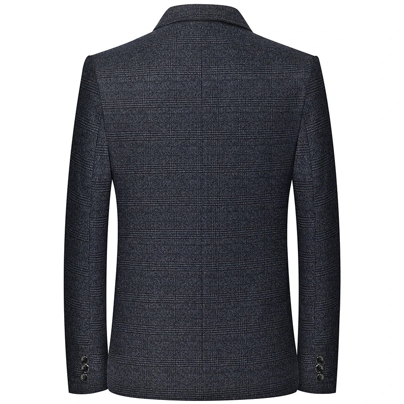 Men's Retro Plaid Suit 2025 High Quality Spring Autumn Leisure Fashion Handsome Business Ironing Top Coat