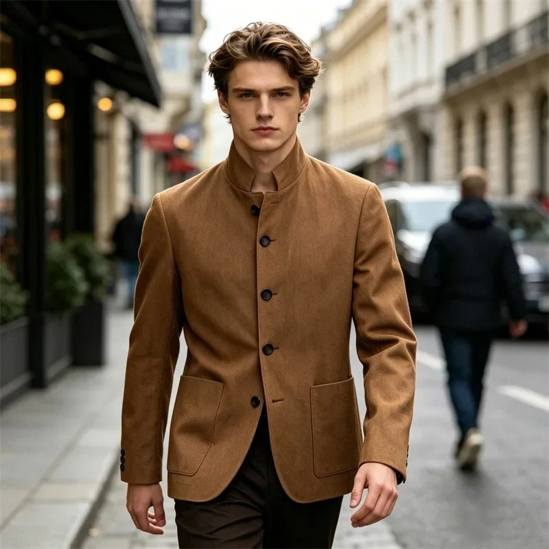 Men's Linen Blend Blazer Single Breasted 4 Buttons Patch Pockets Slim Fit Business Wedding Daily Breathable Fashion Casual Coat