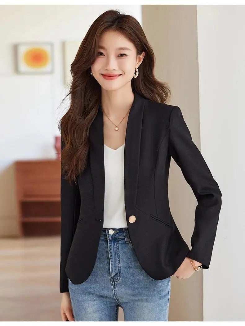 Spring Fashion Slim Fit Blazers Women's Coat Jacket New Autumn Outerwears Elegant Office Lady Casaco Plus Size Veste Femme
