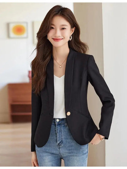 Spring Fashion Slim Fit Blazers Women's Coat Jacket New Autumn Outerwears Elegant Office Lady Casaco Plus Size Veste Femme