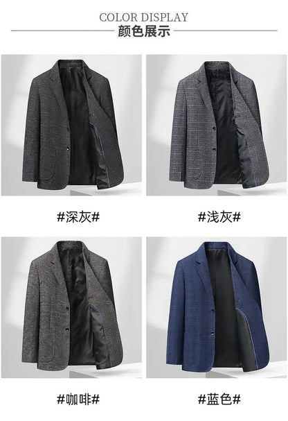 Blazer Autumn and Winter Men's Fashion Business Outdoor Travel Checkered Wedding Youth Slimming Casual High Formal Wear Blazer