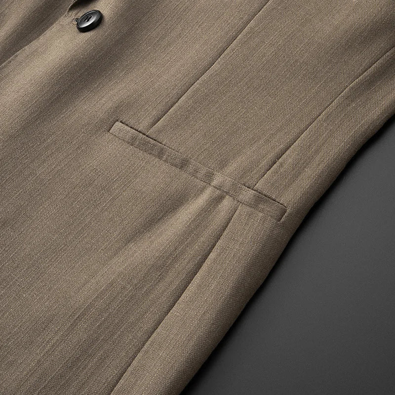 Spring and Autumn Men's British Naples suit, no perm, solid color, wedding, business, work, versatile, simple, high-end suit