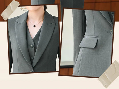Fashionable professional women's two-piece pant+ suit jacket. Sophisticated elegant, slim fit comfortable. 2025 new style