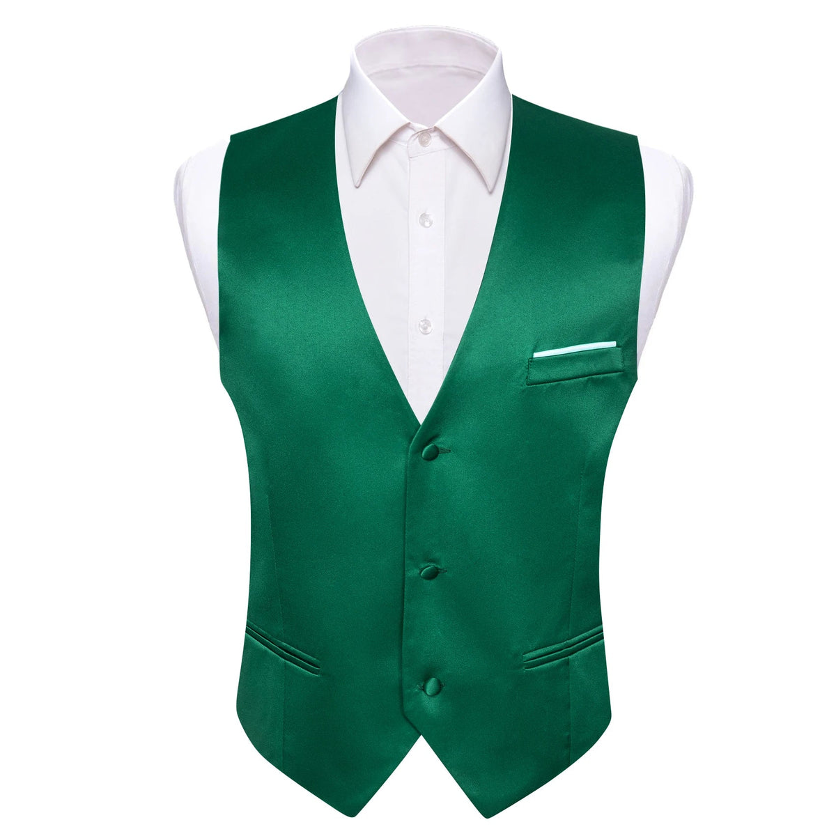 Men's Satin Vest Slim Fit Single-Breasted Waistcoat for Weddings and Formal Occasions