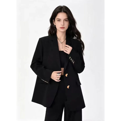 Women's Black Blazer Jacket Y2k 2000s Vintage Suit Coat Casual Elegant Loose Suit Jacket Outerwear for Women Spring Autumn 2026