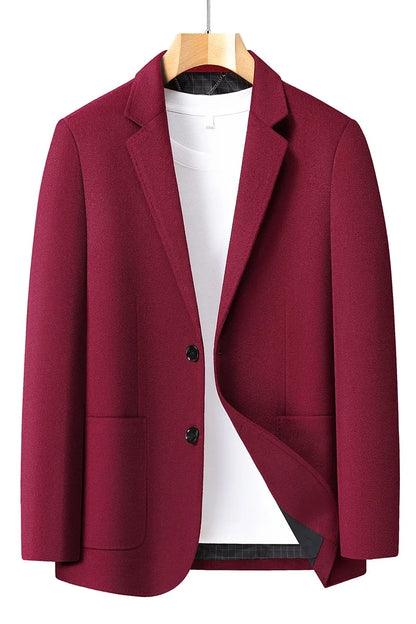 Spring/Summer new men's high-end wool suit jacket - stylish and form-fitting suit top, suitable for home and daily wear.