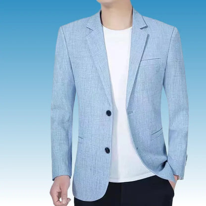 Blazer's New Men's Fashionable Business Wedding Banquet Casual Hosting Dress Is A High-end Middle-aged Thin Design  Blazer