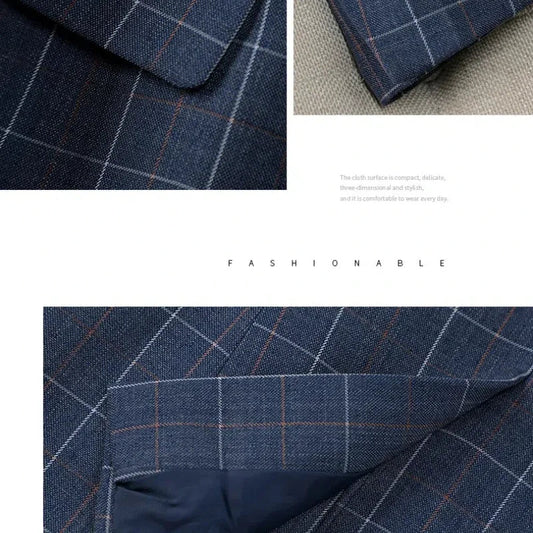 Plus Size Apricot Plaid Blazer Suits British Style Capable Fashionable High-end Professional Clothing OL Clothes Women Suits