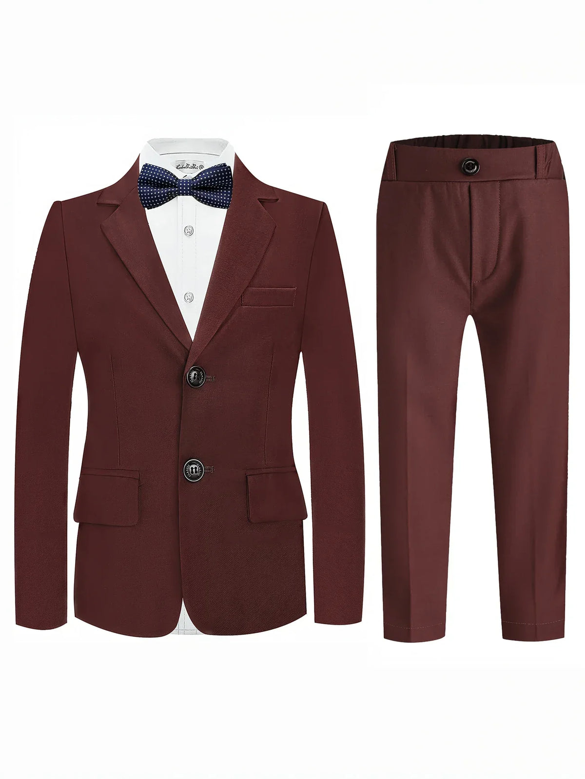 Gentleman Boys Suit Set Kids Blazer Vest Pants Bowtie 4Pieces Party Dress Suit Child's Formal Baptism Birthday Wedding Outfit