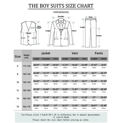 Suits for Boys Kids Wedding Easter Church Tuxedo Teenager School Performance Piano Outfit Set Children Birthday Formal Clothes