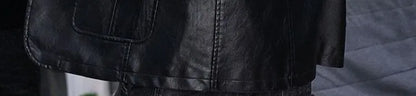 Men's Faux Leather Blazer Jacket Autumn Winter Warm Fleece Lined Casual Versatile Outerwear