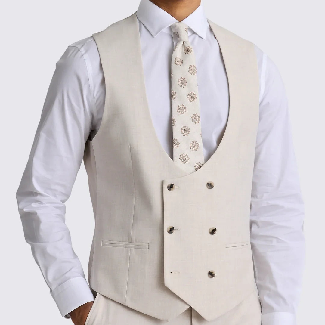 Boys Suit Vest Double Breasted V-Neck Waistcoat for Wedding & Formal Occasions