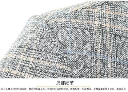 2026 Blazer Men's Fashionable Business Banquet Dance Singer Plaid Fitted Casual Trendy Wedding Banquet Dress Performance Blazer