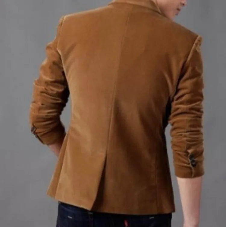Men's Slim Fit Korean Style Blazer Autumn Winter Formal Suit Jacket Trendy Youth Business Casual Top
