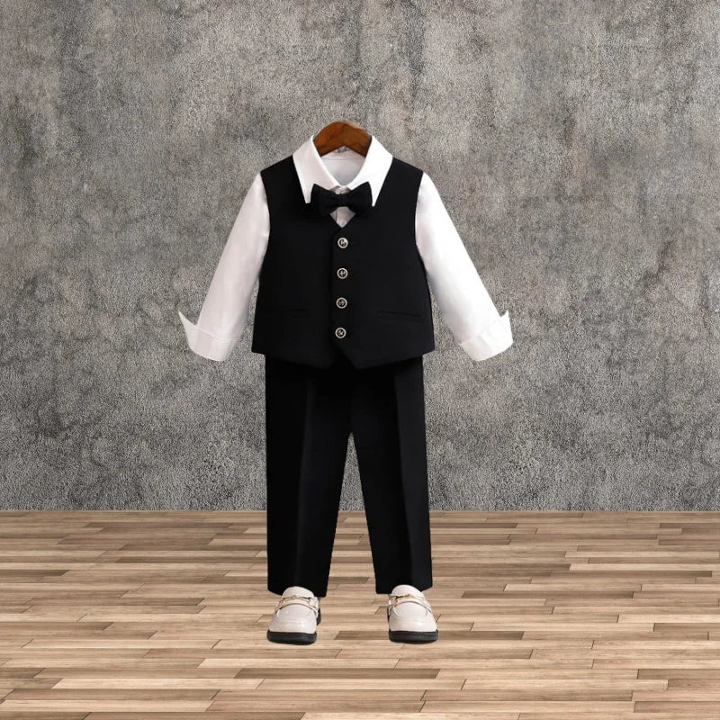 Toddler Boys' 1Year's Birthday Suit Children's Wedding Photography Suit Kids Spring Autumn Piano Catwalk Performance Suit