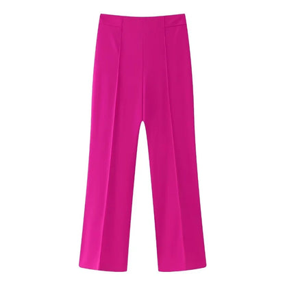 Elegant Shawl Lapel Women Suits Two Piece Summer Long Sleeves No Buttons Tuxedo Slim Casual Daily Pants Sets (Blazer+Pants)