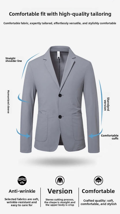 Sun Protection Lightweight Blazer - Fashionable Business Outdoor Travel Wedding Casual Korean Style Men's Lightweight Blazer