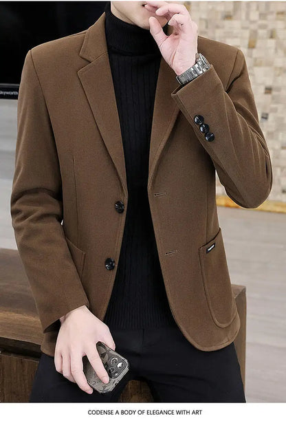 Blazer  New Stylish and Slimming Middle-aged Business Casual Solid-color Wedding Banquet Host Men Outdoor Performance Blazer