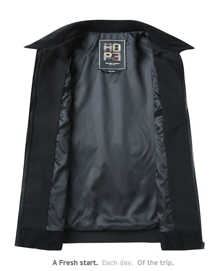 Men's High-Quality Corduroy Jacket Plus Size Lapel Thick Autumn Winter Warm Casual Gown for Older Generations