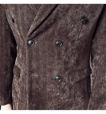 2025 Winter Woolen Men's Wedding Groom Suit Double Breasted Suit 3 Piece Set Business Casual Office Work Party Prom Dress Suits