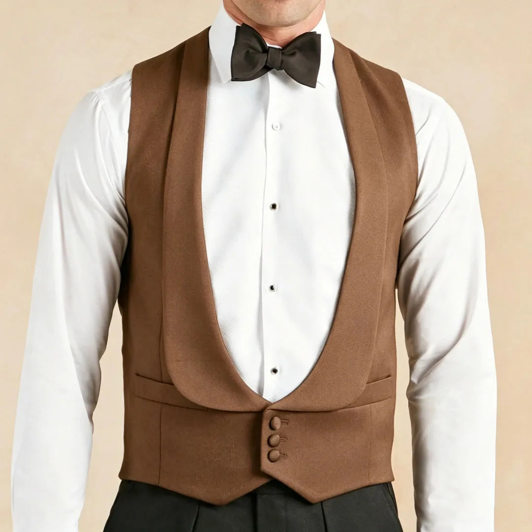 Men's Formal Vest Single Breasted Lapel Waistcoat for Weddings & Business