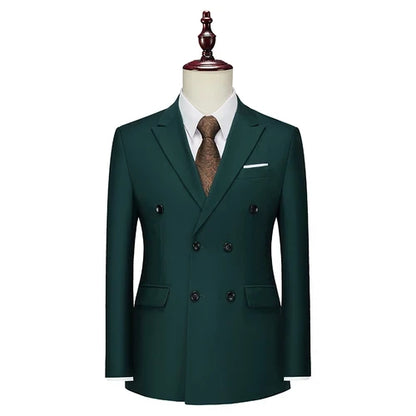Men's Double Breasted Blazer – Slim Fit Suit Jacket for Wedding, Prom & Business