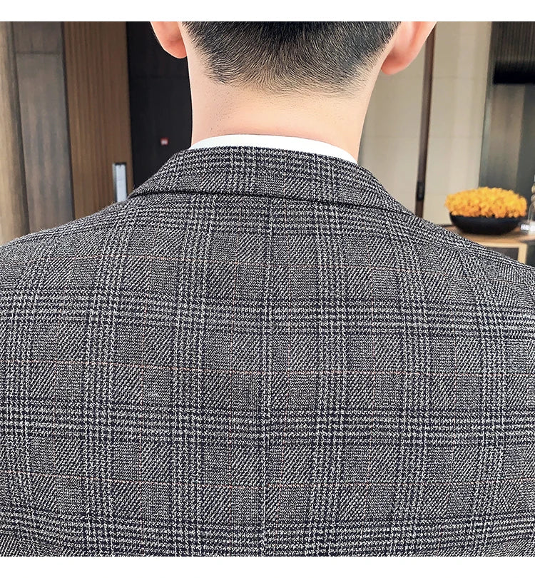 Men's Slim Fit Business Suit High Quality Boutique Fashion Two-Piece Set Handsome Trend Banquet Four Seasons Trousers Included