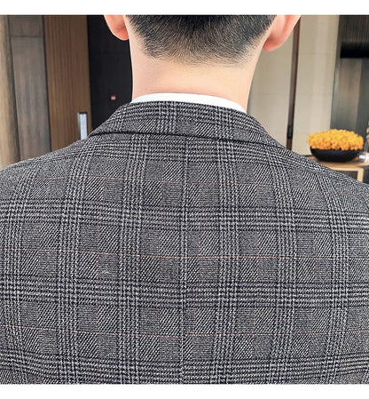 Men's Slim Fit Business Suit High Quality Boutique Fashion Two-Piece Set Handsome Trend Banquet Four Seasons Trousers Included