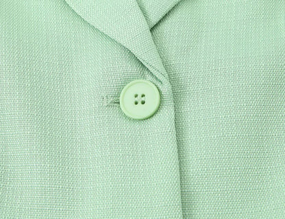 Spring Commuter Style Short Blue Suit Jacket Women's Fashionable Versatile Single Button Flip Collar Top Thin Long Sleeve