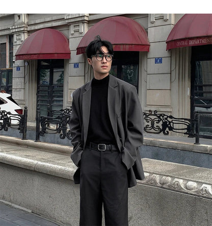 Blazers Men Casual Loose Suit Jackets Male Korean Leisure Daily Streetwear All-match Simple Suit-tops  blazer mascullino