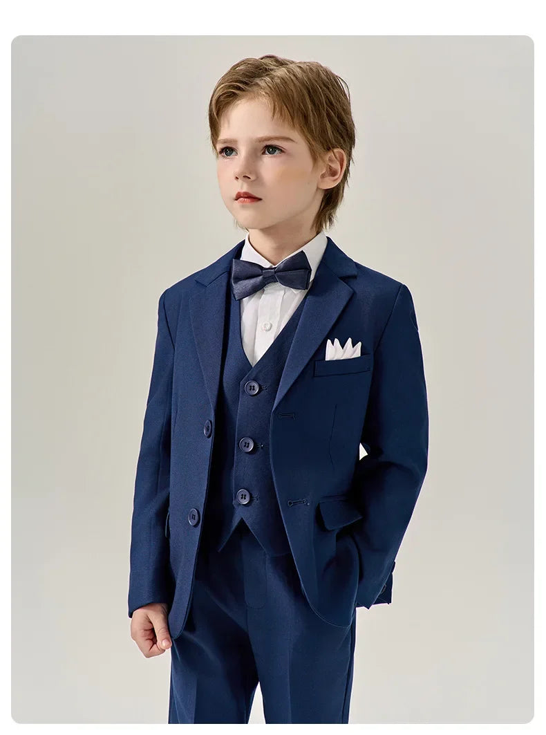 Prince Kids Green Jakcet Vest Pants Bowtie Piano Party Dress Boys Wedding Ceremony Photograph Suit Children Performance Costume