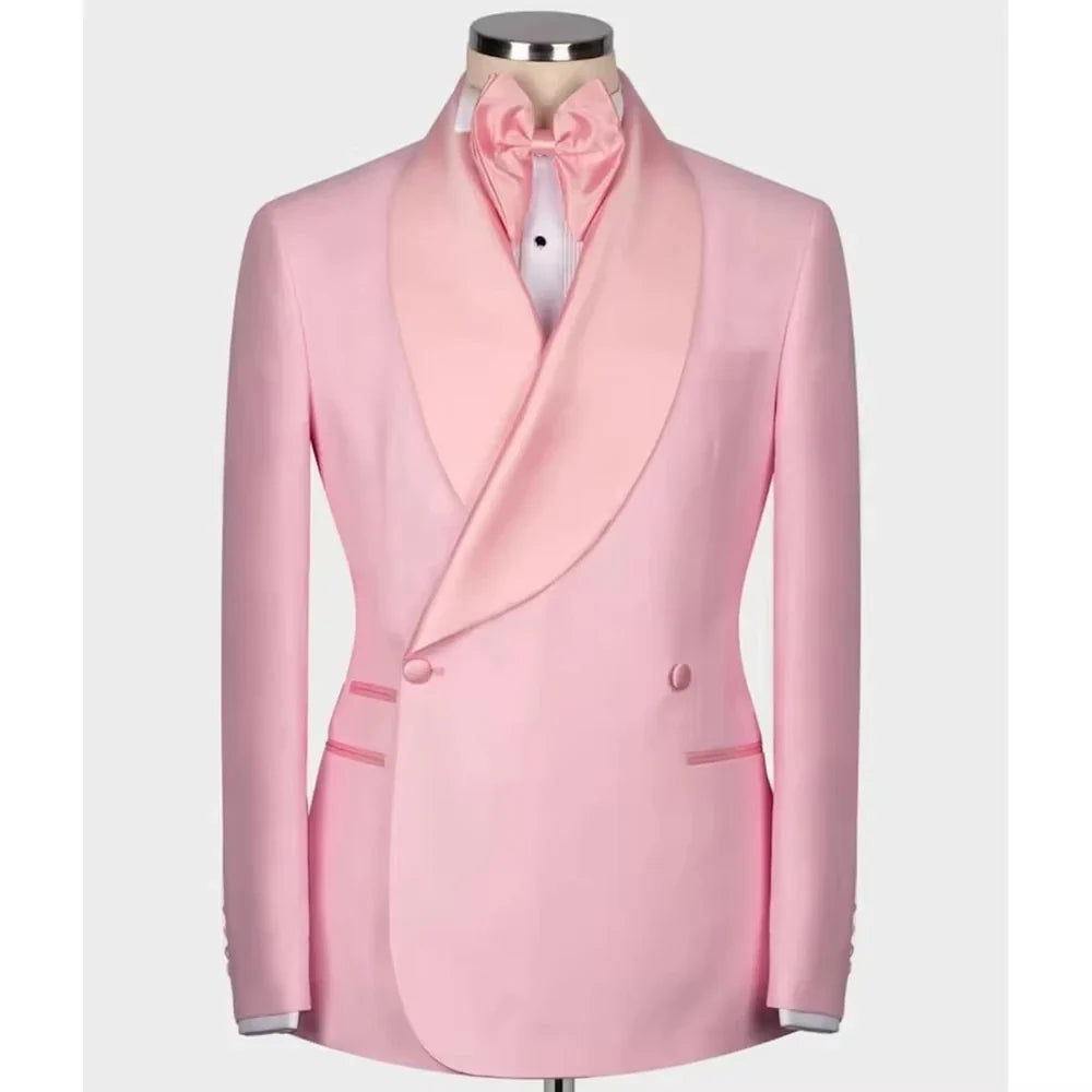 1 Piece One Button Men's Blazer Set Shawl Lapel Business Suit Wedding Tuxedos Prom Groom British Style Tailored Coat