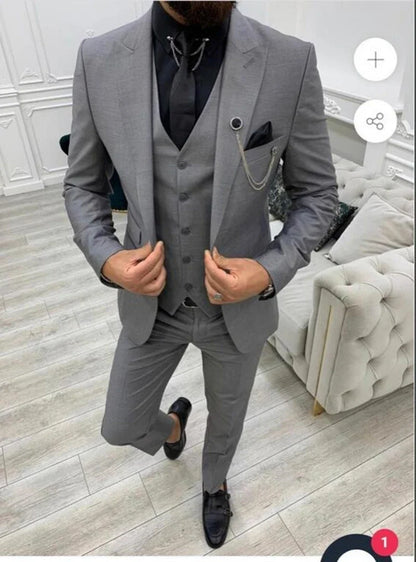 Costume 3 pièces homme col revers blanc, mode à boutonnage simple, blazer gilet pantalon ensemble décontracté chic pour mariage, tenue vestimentaire homme formelle