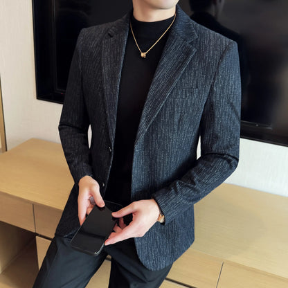New Fashion Meteor Striped Suit Jacket High Quality Men's Slim Fit Business Formal Social Prom Party Casual Tuxedos 5XL-M