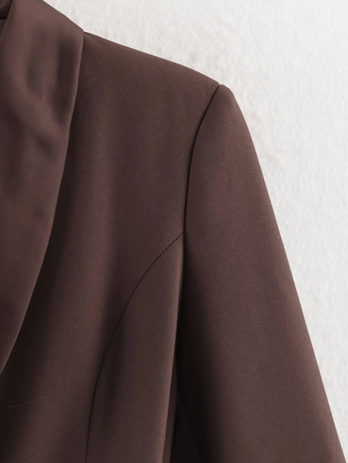 Women Brown Blazer Jacket Y2k 2000s Vintage Bandage Suit Coat Long Sleeve Double Breasted Oversize Outerwear Spring Autumn 2026