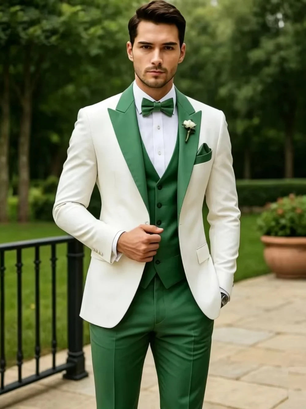 High Quality Men's Color-blocked Suits 3 Pieces For Formal Occasion Classy Peak Lapel Suit Set For Man Business Outfit XS-6XL