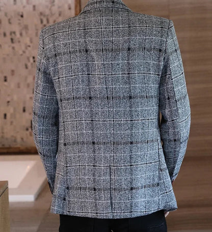 Men's Slim Fit Business Casual Shirt 2025 Korean Fashion Handsome All Seasons Polyester Boutique Style