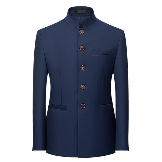 Men's Stand Collar Blazer – Smart Casual Wedding Suit Jacket