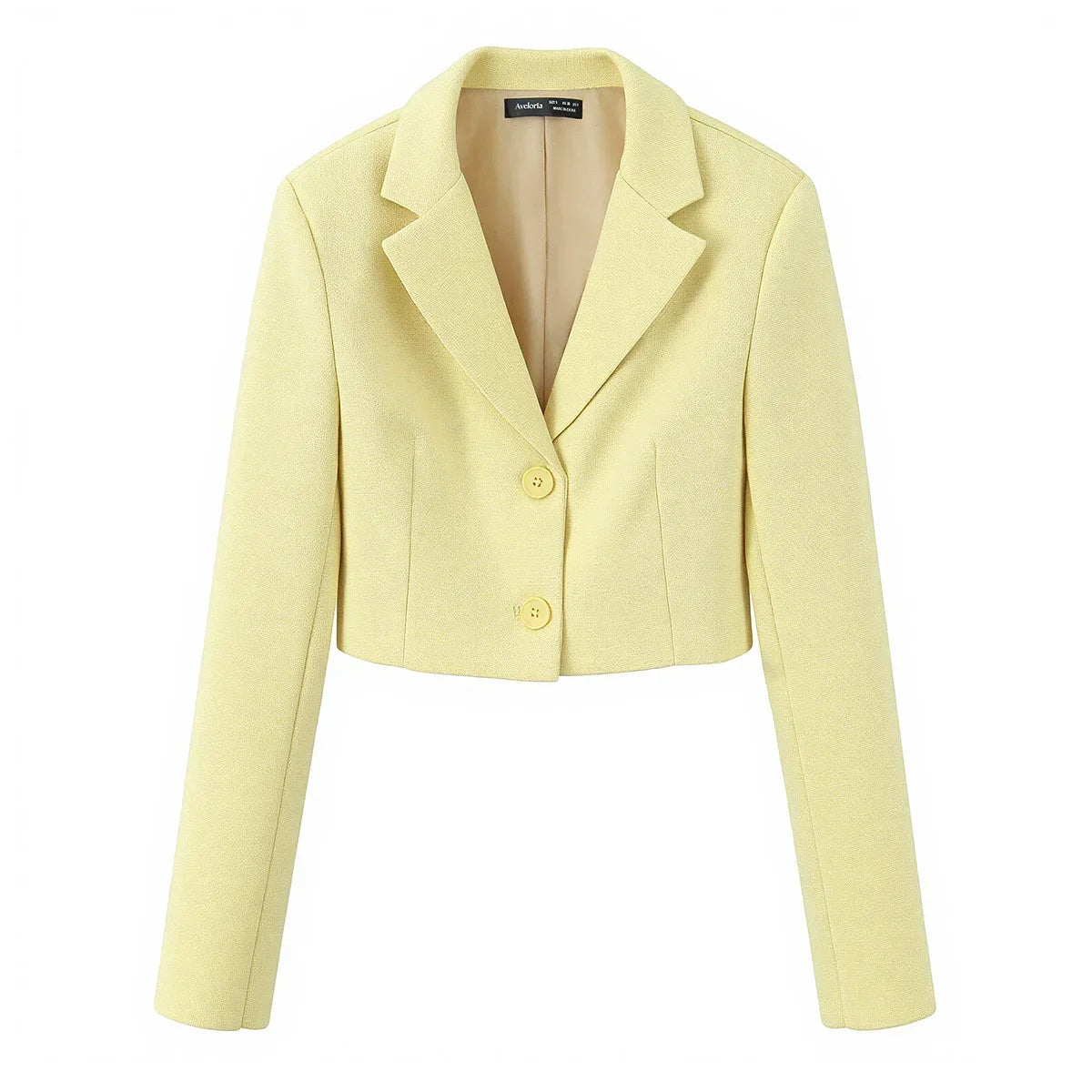 Spring Commuter Style Short Blue Suit Jacket Women's Fashionable Versatile Single Button Flip Collar Top Thin Long Sleeve