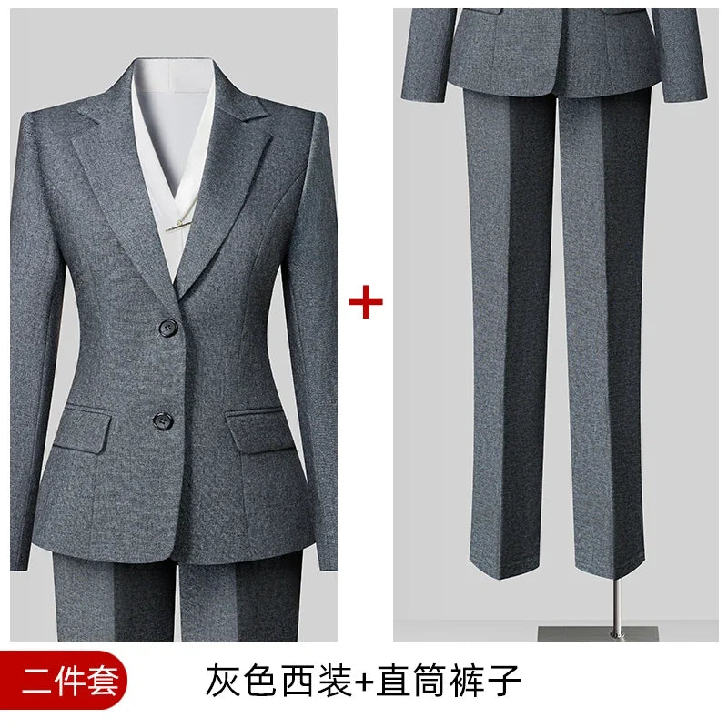 Summer 2026 Fashionable Professional Women's High-Quality Two-Piece Set Pants + blazer Elegant Attractive Business Wear
